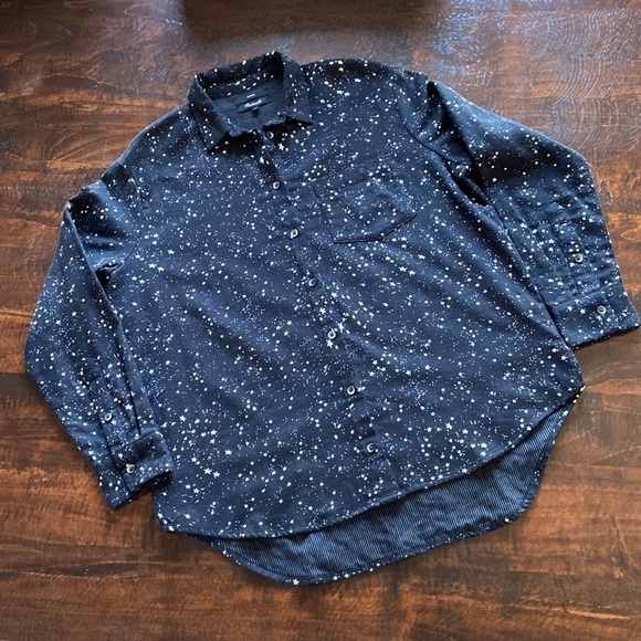 MADEWELL Oversized Ex-Boyfriend Shirt in Star Print Size Small - Picture 6 of 16